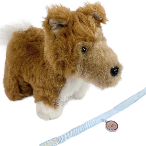 American Girl Brand TOASTY PUPPY DOG Collie Pet Plush Toy &  Name Collar NWOT - Picture 2 of 8